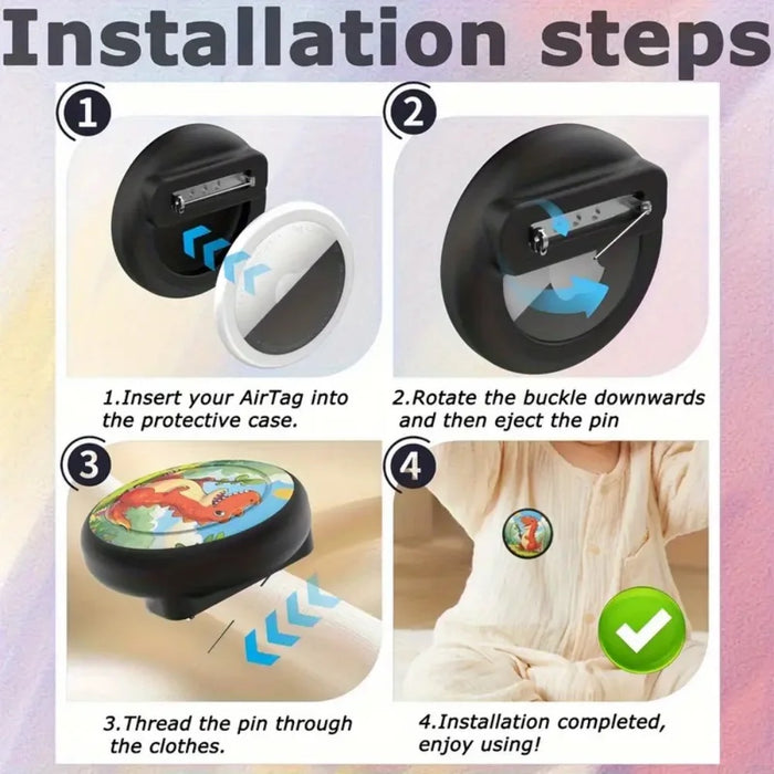 Silicone AirTag Case for Kids with Hidden Pin