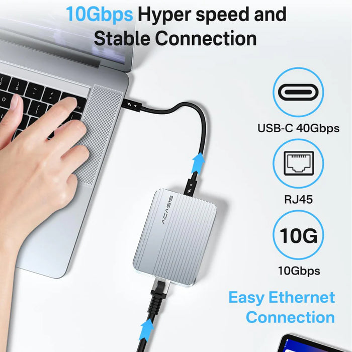 Acasis USB4 to 10 Gigabit Ethernet Adapter Compatible with Thunderbolt 5/4/3