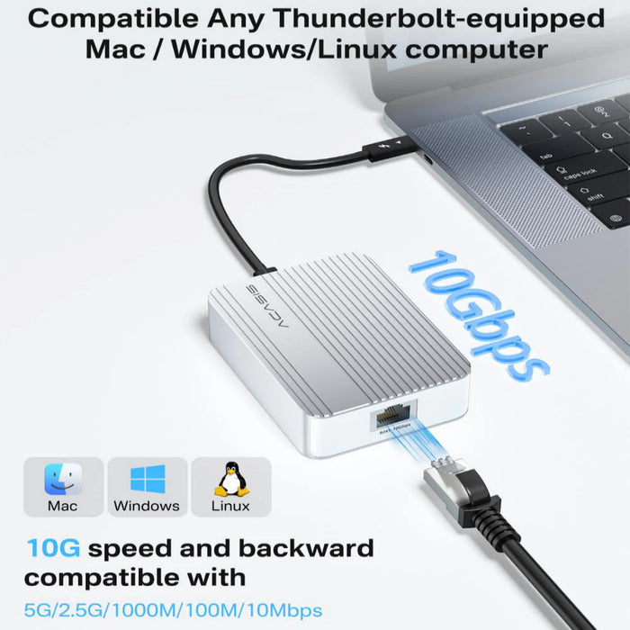 Acasis USB4 to 10 Gigabit Ethernet Adapter Compatible with Thunderbolt 5/4/3