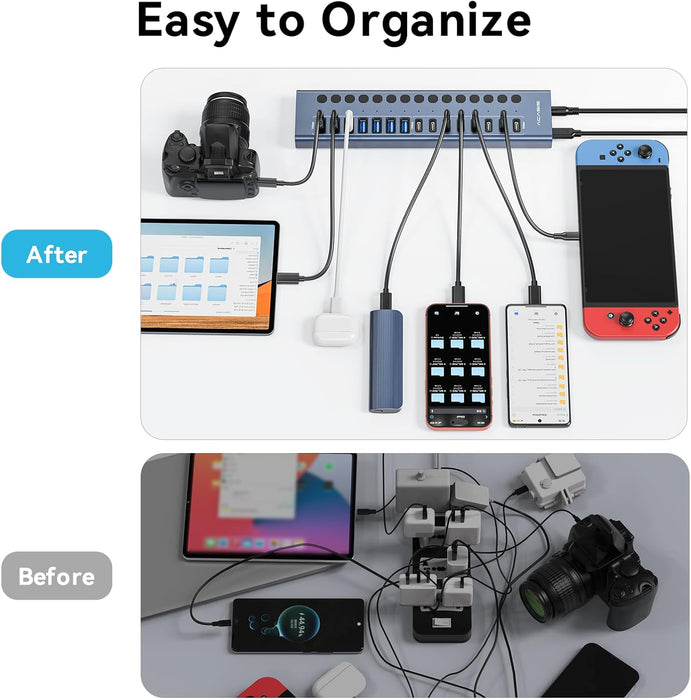 Acasis 16-Port 10Gbps USB 3.2 Powered Hub