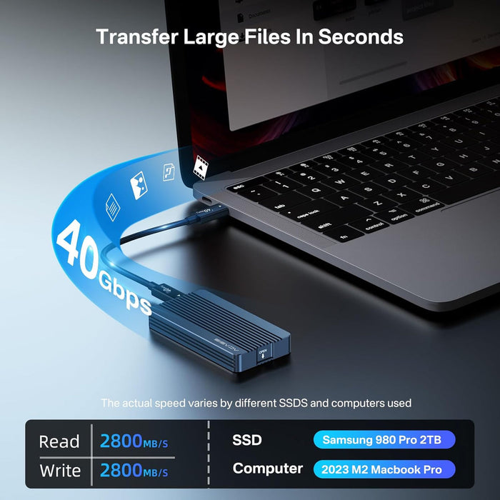 Acasis 40Gbps Tool-Free M.2 NVMe SSD Enclosure Compatible with Thunderbolt 4/3