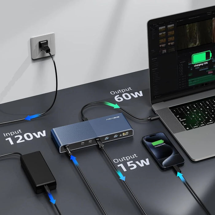 Acasis 16-in-1 USB4 40Gbps Dock Compatible with Thunderbolt 5