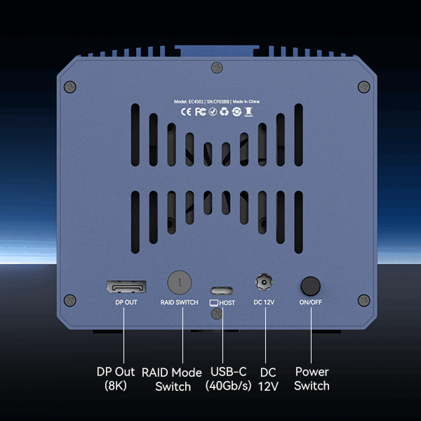 Acasis 40Gbps 4-Bay Hybrid HDD & NVMe Enclosure (2 HDD + 2 SSD)