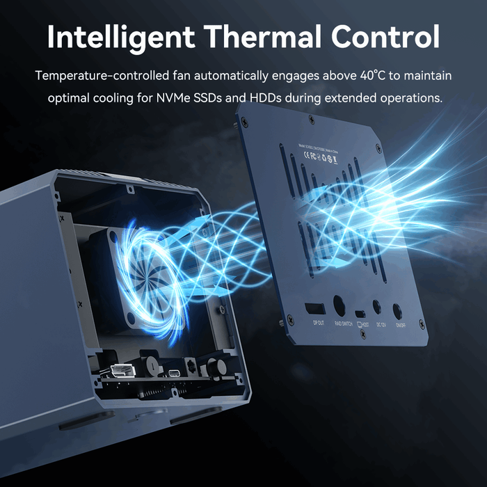 Acasis 40Gbps 4-Bay Hybrid HDD & NVMe Enclosure (2 HDD + 2 SSD)