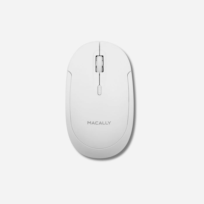 Macally Silent Bluetooth Mouse for Mac and PC (White)