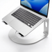 Curved Metal Desk Stand for Laptops - Silver Macfixit Australia