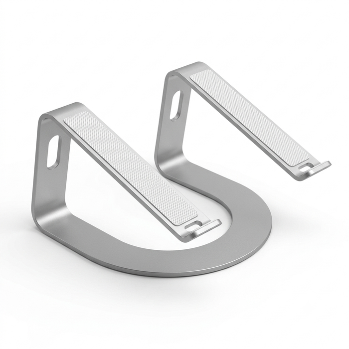 Curved Metal Desk Stand for Laptops - Silver Macfixit Australia