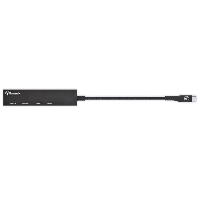 Bonelk Long-Life USB-C 4 In 1 Multiport Slim Hub (Black)