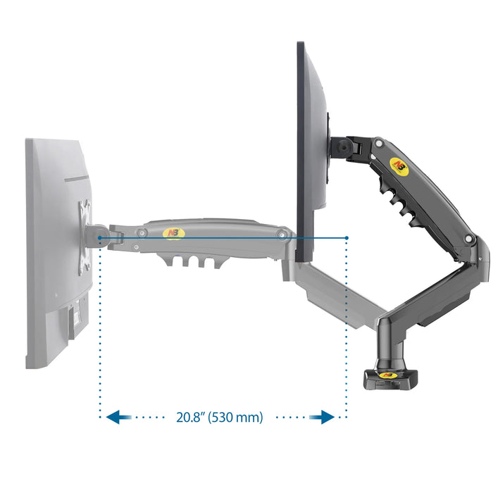 NB North Bayou - Dual Monitor Arm for 17-27" Screens Gas Spring Adjustment Macfixit Australia