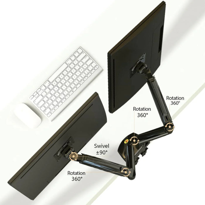 NB North Bayou - Dual Monitor Arm for 17-27" Screens Gas Spring Adjustment Macfixit Australia