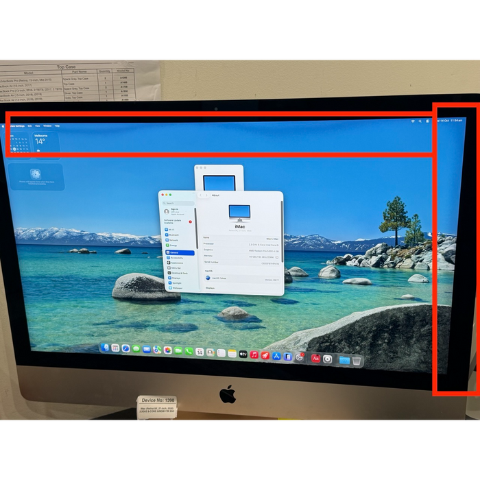 Refurbished Apple iMac (Retina 5K, 27-inch, 2020) – 3.3GHz 6C i5, RADEON PRO 5300 4GB, 32GB RAM, 1TB SSD with visible Black Bands Macfixit Australia