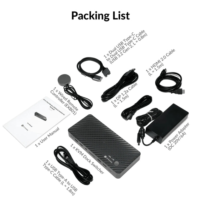 iDock M10 KVM Switch Docking Station with 10-in-1 USB-C Dock AV Access