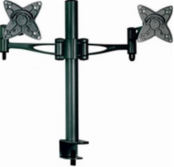 Astrotek Dual Monitor Arm Desk Mount Height Adjustable Stand for 2x LCD Display 23.8" 24" 27" 31.5" 32" 8kg 30° Tilt 180° Swivel 360° Pivot VESA