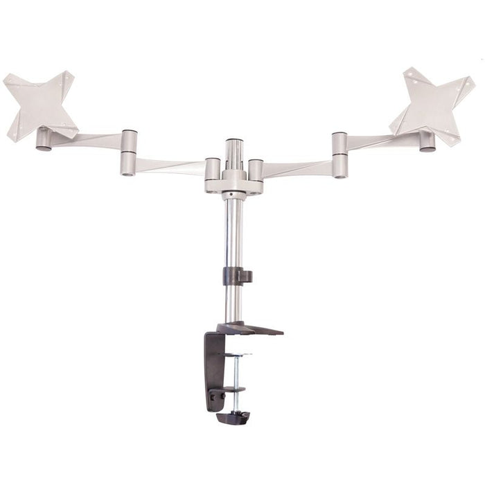 Astrotek Dual Monitor Arm Desk Mount Height Adjustable Stand for 2x LCD Display 23.8" 24" 27" 31.5" 32" 8kg 30° Tilt 180° Swivel 360° Pivot VESA