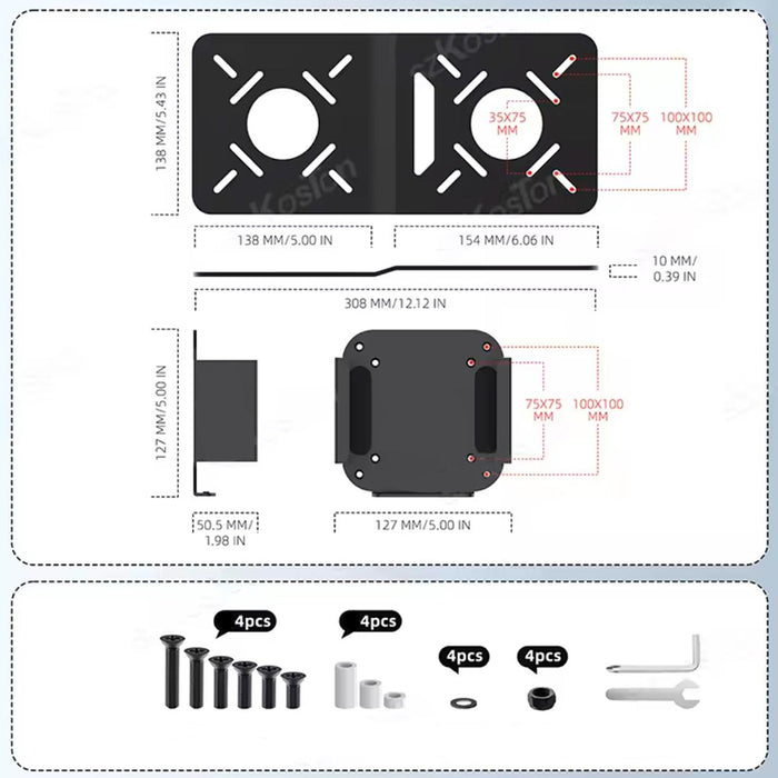 Mac mini M4(2024) VESA Mount Kit - Secure VESA Plate and Heavy-Duty Steel Bracket for Behind-Monitor Setup