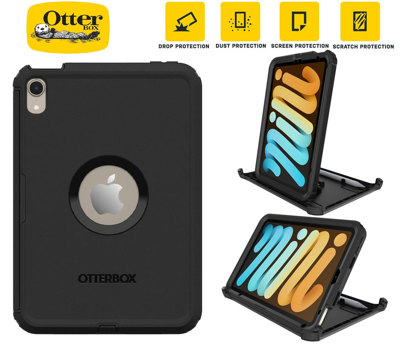 OtterBox Defender Apple iPad Mini (A17 Pro)/ iPad Mini (8.3") (6th Gen) Case Black, DROP+ 2X Military Standard