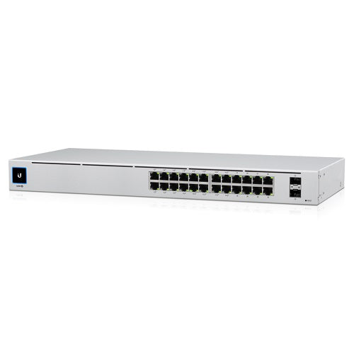 Ubiquiti UniFi 24 Port Managed Gigabit Switch, 16x PoE+ Ports, 8x Gigabit Ethernet Ports, 2xSFP - 95W - Touch Display - Fanless - GEN2