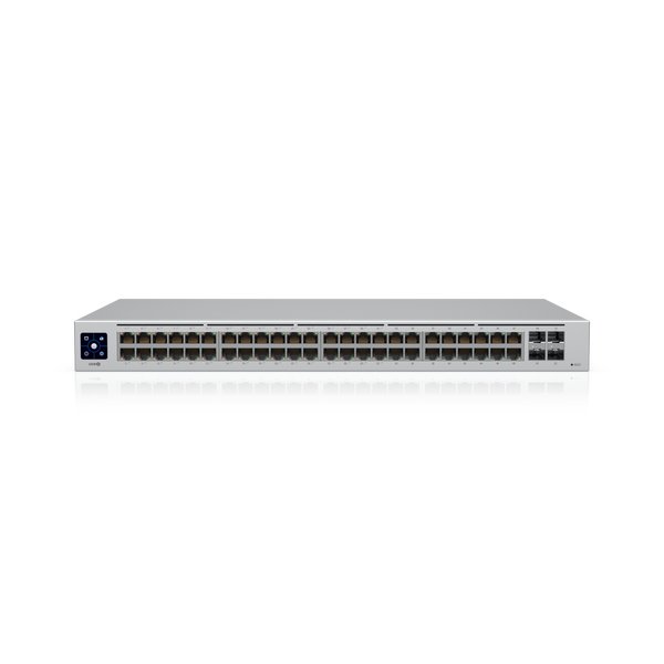Ubiquiti UniFi 48-port Managed Gigabit Layer2 switch, 48x Gigabit Ethernet Ports w/ 32x 802.3at POE+, 4x SFP Port Touch Display 195W