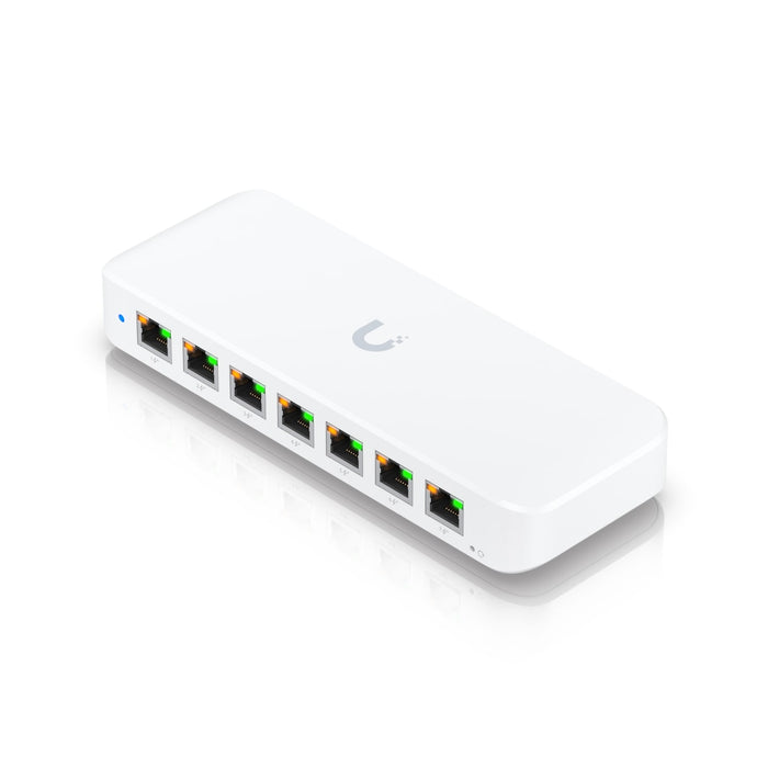 Ubiquiti Ultra 42W, Compact Layer 2, 8-port GbE PoE Switch, Versatile Mounting Options, 7 PoE/PoE+ No Power Supply, PoE++ Input
