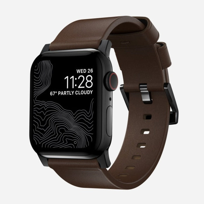 NOMAD Modern Band – Brown (Black Hardware) | Apple Watch (42–46mm / Ultra)
