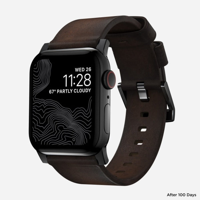 NOMAD Modern Band – Brown (Black Hardware) | Apple Watch (42–46mm / Ultra)