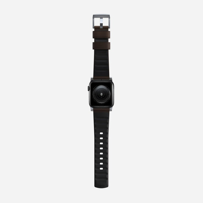 NOMAD Active Band Pro – Brown (Silver Hardware) | Apple Watch (38–41mm)