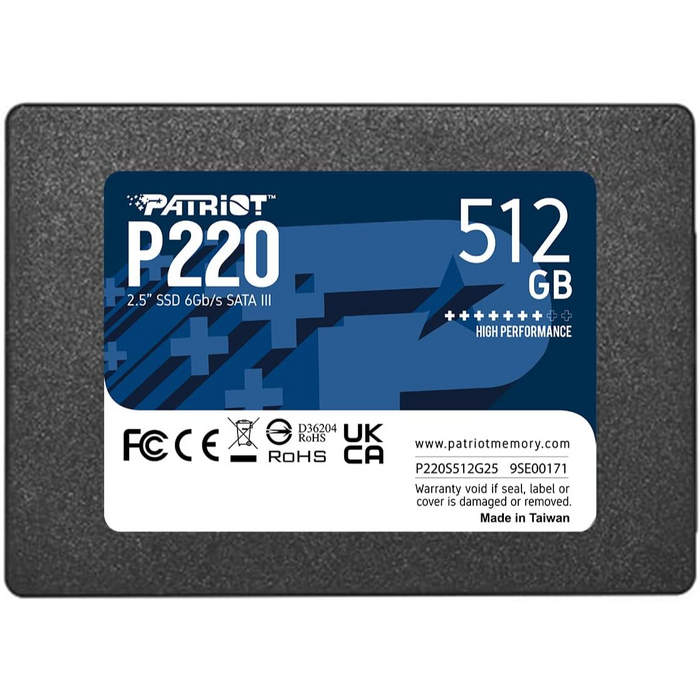 512GB Patriot P220 SATA III 2.5" Internal SSD