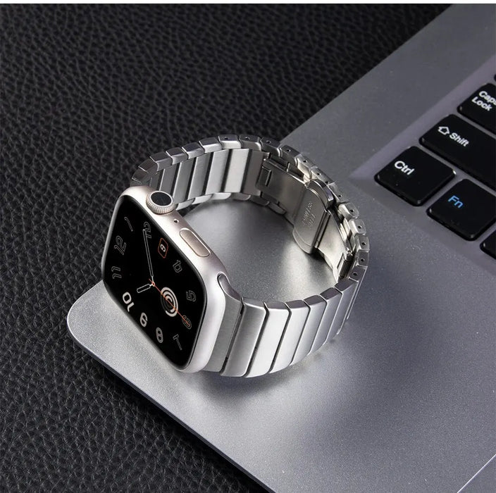 Luxury Stainless Steel Metal Band For Apple Watch - Titanium
