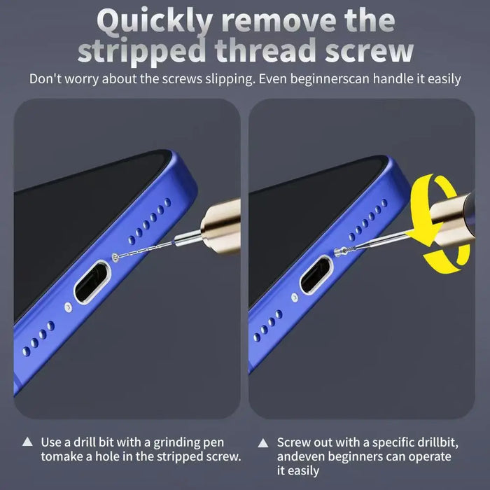 Stripped Screw Extractor Kit with Hand Drill Pen - Alloy Piercing & Reverse Drill Bits Macfixit Australia