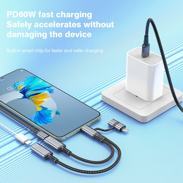 2-in-1 USB-C & Lightning to 3.5mm Headphone Jack and Charging Adapter Macfixit Australia