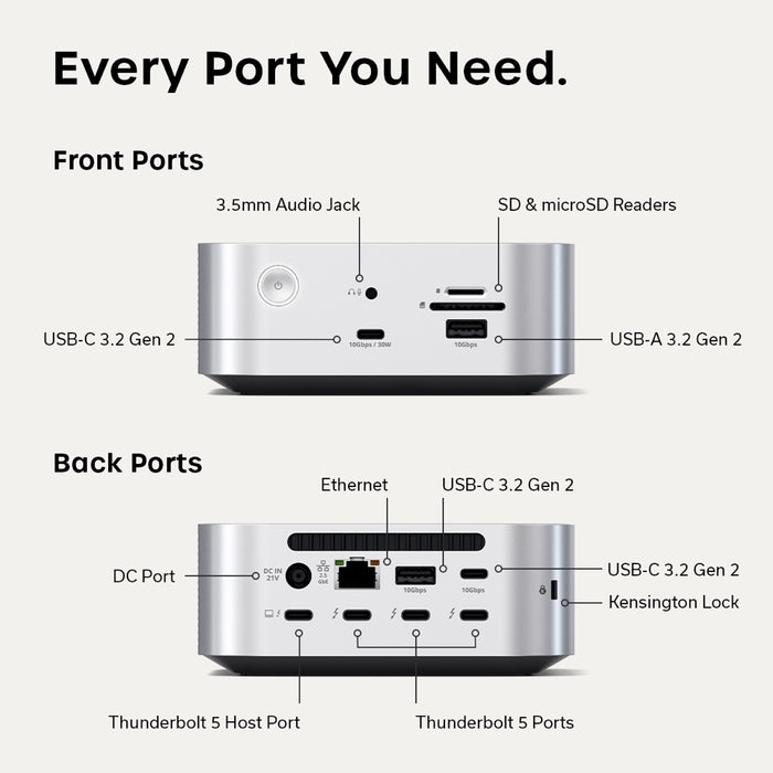 Satechi Thunderbolt 5 CubeDock with SSD Enclosure (Silver) Satechi