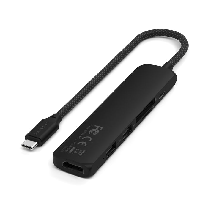 Satechi 6-In-1 USB-C Slim Multiport Adapter (Black)