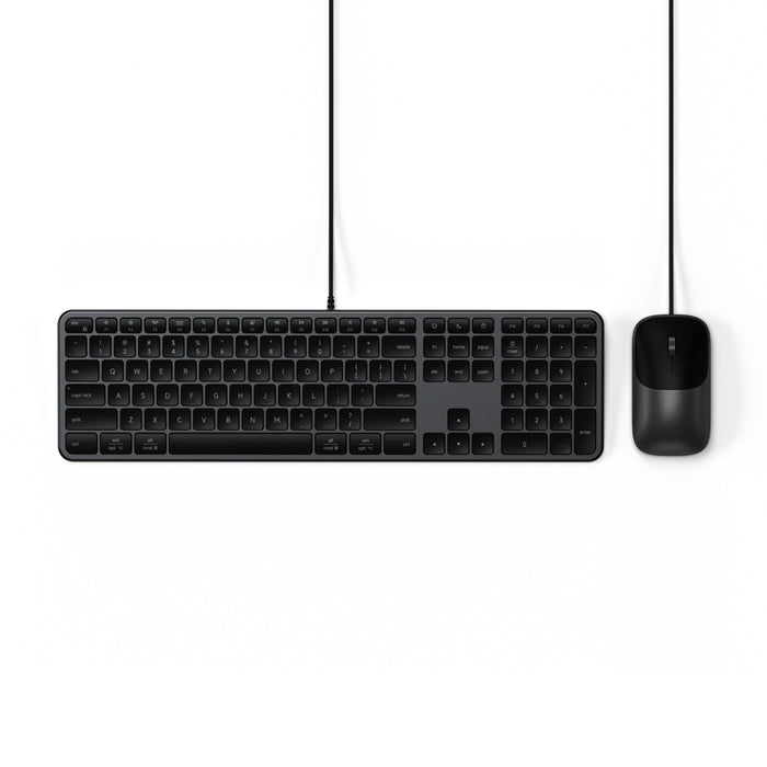 Satechi Slim CLX3 USB-C Wired Keyboard and Mouse Combo (Space Black)