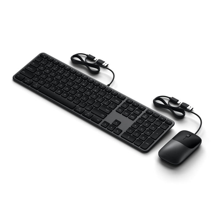 Satechi Slim CLX3 USB-C Wired Keyboard and Mouse Combo (Space Black)