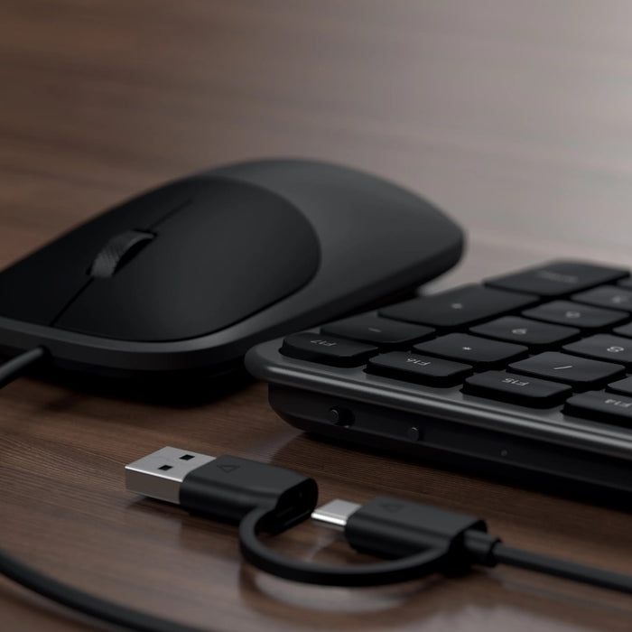Satechi Slim CLX3 USB-C Wired Keyboard and Mouse Combo (Space Black)