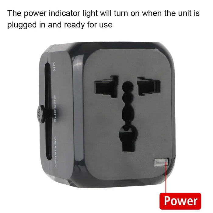 Universal Travel Adapter with Dual USB and USB-C port