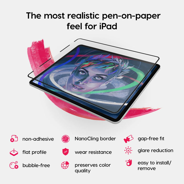 Rock Paper Pencil — iPad Paper Screen Protector + Apple Pencil Tips for iPad 10.2” (2019 2020 2021) or iPad (7th, 8th, 9th Gen)