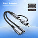 2-in-1 USB-C & Lightning to 3.5mm Headphone Jack and Charging Adapter Macfixit Australia