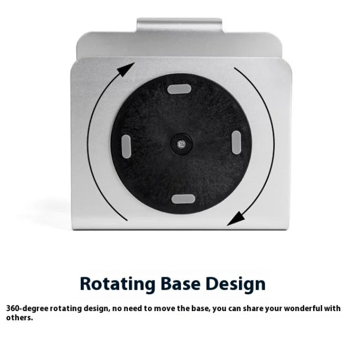 Aluminium Laptop Stand with 360° Rotation - Silver