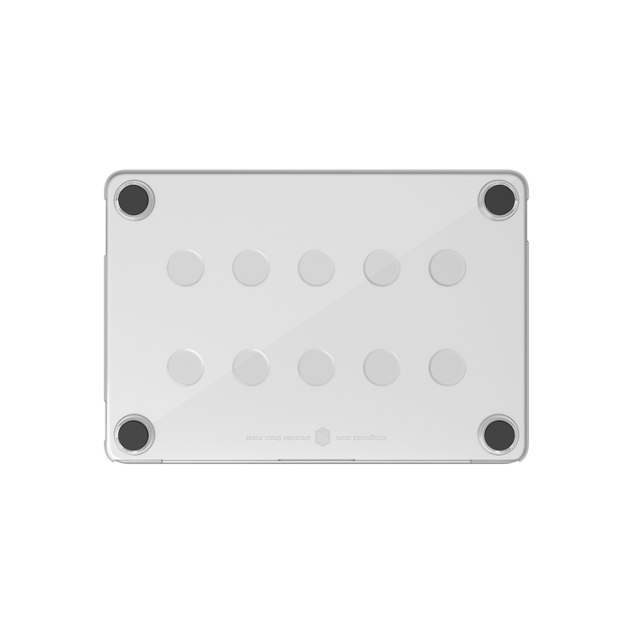 STM Studio Case for MacBook Neo - Clear, underside with raised feet