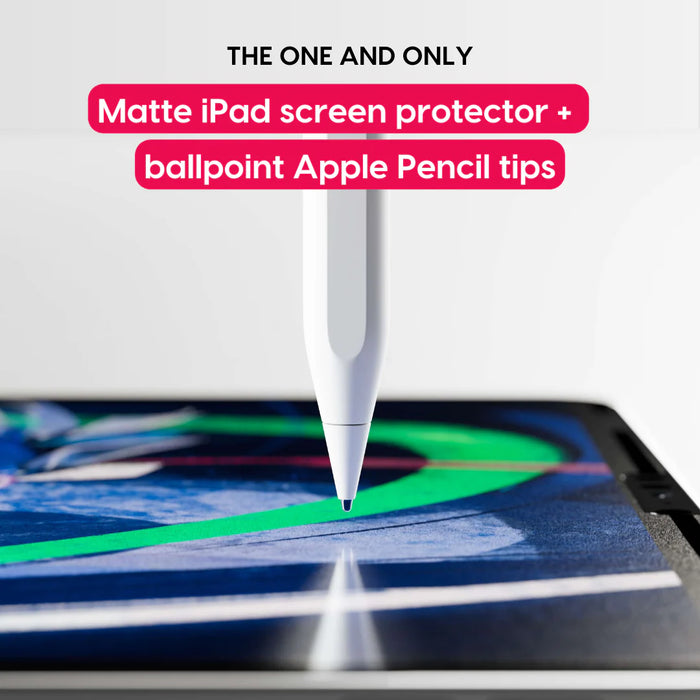 Rock Paper Pencil — iPad Paper Screen Protector + Apple Pencil Tips for iPad 10.2” (2019 2020 2021) or iPad (7th, 8th, 9th Gen)