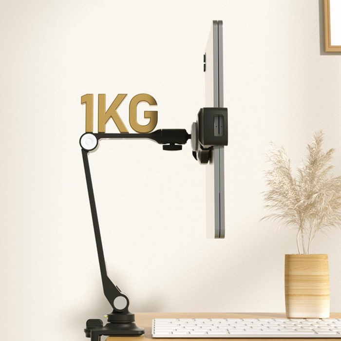 Universal Tablet Mount – Aluminum Long Arm 360° iPad Holder (Black)