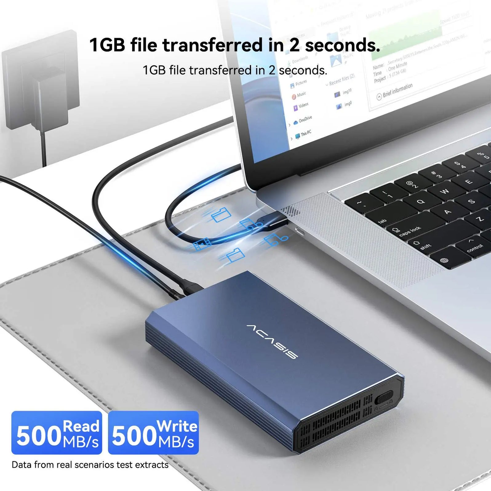 Acasis 10Gbps USB 3.2 Gen 2 SATA Hard Drive Enclosure (3.5” & 2.5” HDD ...