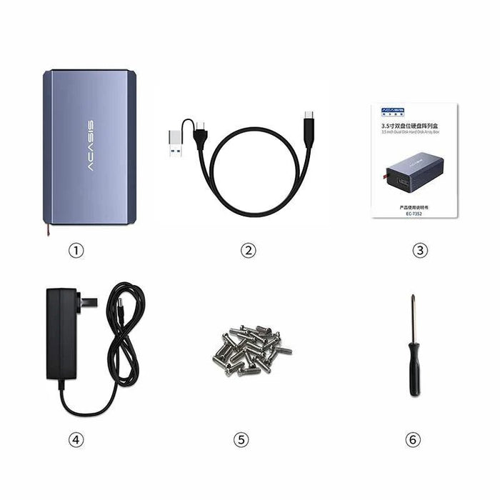 Acasis 2 - Bay USB - C Enclosure with Hardware RAID - Macfixit Australia