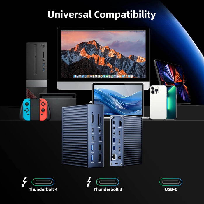 Acasis 21 Ports USB - C 40Gbps Docking Station Compatible with Thunderbolt 4 - Macfixit Australia