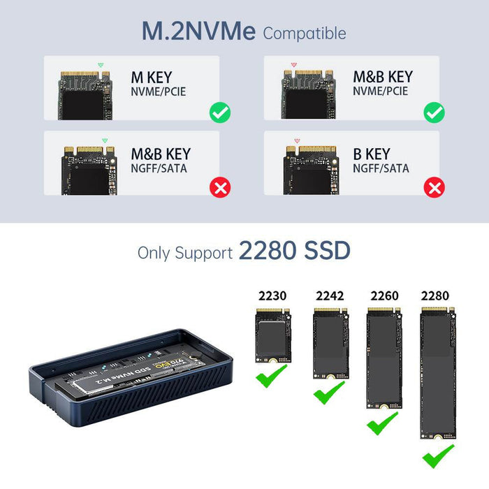 Acasis 40Gbps Tool - Free M.2 NVMe SSD Enclosure Compatible with Thunderbolt 4/3 - Macfixit Australia