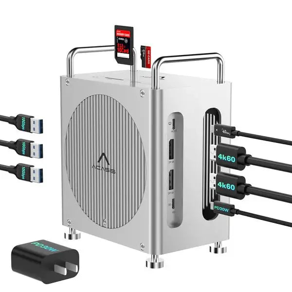 Acasis Mac mini M4 Workstation 8-in-1 Dual SSD 40Gbps Dock Hub