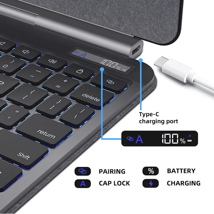 Aluminium Magic Style Keyboard Case for iPad Pro 12.9" (2018–2022) & iPad Air 13" - Wireless Folio Stand - Macfixit Australia