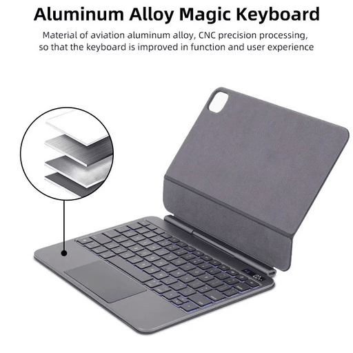 Aluminium Magic Style Keyboard Case for iPad Pro 12.9" (2018–2022) & iPad Air 13" - Wireless Folio Stand - Macfixit Australia