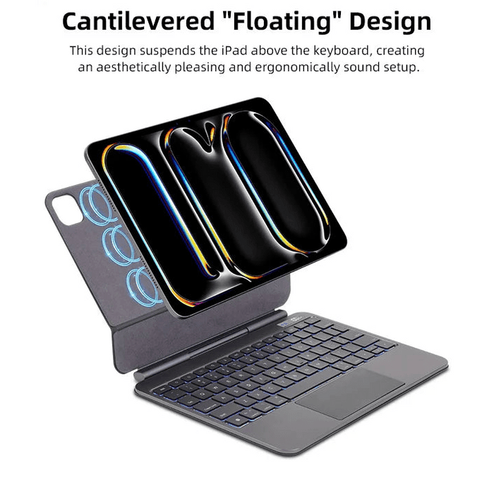 Aluminium Magic Style Keyboard Case for iPad Pro 12.9" (2018–2022) & iPad Air 13" - Wireless Folio Stand - Macfixit Australia